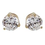 6mm Round 14kt Gold Filled 6mm Round Clear Cubic Zirconia Stud Post Earrings by gemgem Jewelry