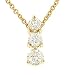 3 Prong 3 Round Diamond Pendant on Chain 1.23cttw