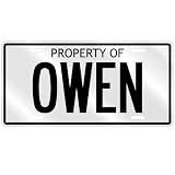 PROPERTY OF OWEN LICENSE PLATE SING NAME