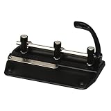 Master 5335B 32-Sheet high-capacity lever action adjustable hole punch, 11/32 dia., black