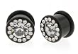 Acrylic Plug with Clear CZ - 7/16" - Sold as a Pair