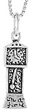 IMAGE OF Sterling Silver Grandfather Clock Pendant, 3/4 in. (19mm) tall