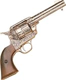 Old West Six-shooter Deocrated Nickel Finish Replica Gun