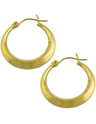 14 Karat Yellow Gold 4x23mm Angular Tube Hoop Earrings