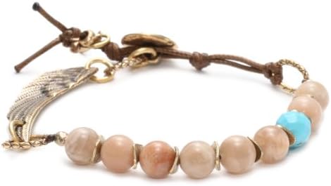 Love Heals Pygar, Sunstone and Turquoise with Yellow Bronze Charms Bracelet