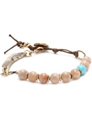 Love Heals Pygar, Sunstone and Turquoise with Yellow Bronze Charms Bracelet