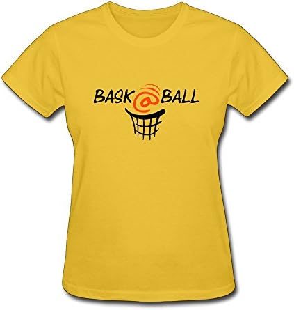 Women's Baskball O Neck Tshirt Size XS Color Yellow