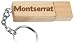 Engraved Wooden USB Flash Drive 8 GB with chain - Engraved name Montserrat