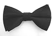 100% Silk Woven Black Solid Herringbone Self-Tie Bow Tie