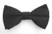100% Silk Woven Black Solid Herringbone Self-Tie Bow Tie