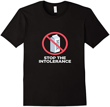 Men's Stop the Intolerance No Milk Shirt T-Shirts Tshirts Tee Small Black
