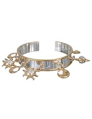 Gold plated cuff bracelet, Night and Day