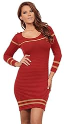 Scoop Neck Acrylic/Polyester/Spandex/Knit Long Sleeves Thigh Length Mesh Bodycon Dress 