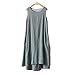 Women's Simple Solid Color Linen Fiber Sleeveless Skirt Casual Long Vest Dress