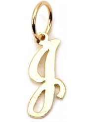 Cursive Letter "J" Charm 14k Gold 12mm