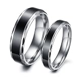 Titanium Stainless Steel Black Vintage Love Couple Wedding Bands Mens Ladies Ring for Engagement, Promise, Eternity