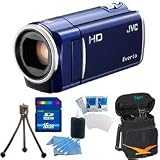JVC GZ-HM30US HD Everio Camcorder (Blue), 1.5MP CMOS Sensor, AVCHD Lite & AVCHD SD Dual Format, 40x Optical Zoom, Advanced Image Stabilizer, and more. Kit includes 16GB Memory Card, Deluxe Carrying Case, Screen Protectors, Tripod, & Lens Cleaning Kit.