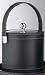 Kraftware 68773 Stitched Black 3 Quart Stitched Ice Bucket with Stitched Handle and Metal Cover