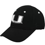 Miami Hurricanes Hats : Zephyr Miami Hurricanes Black Silver Lining Fitted Hat