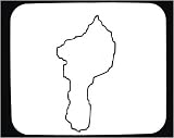 Decorated Mouse Pad with geographical, map, "black and white", Benin, region, outline, geography, place, land