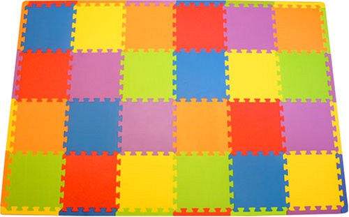 New 24 Sq. Ft. 'We Sell Mats' Anti-Fatige Interlocking EVA Foam Flooring-Set of 24 Multi-Color Tiles-Each 12x12x3/8 Thick with Borders