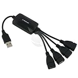 Flexible USB 4-Port Hub with Splitter Cable for Sony Playstation 3 PS3 Slim Xbox 360 Nintendo Wii