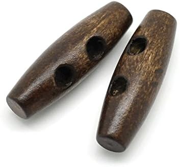 200pcs Wood Sewing Horn Toggle Buttons 2 Holes Cloth Accessories 3.5cm X 1.1cm - Wood