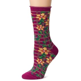 Ozone Design Women's Lattice And Flowers Sock