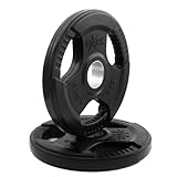 XMark Rubber Coated Tri-grip Olympic Plate Weights (Pair of 10 lb. Plates) XM-3377-10-P