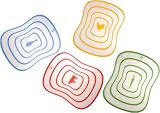 SiliconeZone Non-Skid Flexible Set Of 4 Picto-Boards, Blue Fish, Yellow Chick, Red Cow, Green Carrot