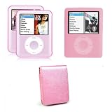 Electronics : TeckNet MT-085 New IPOD NANO Crystal CASE, MT-086 Pink SILICONE Case and MT-083 Pink Leather Case BRAND NEW -Pink