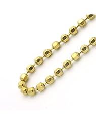 14K Gold 3mm Italian Bead Chain Necklaces ( Available Length 18", 20", 22", 24")