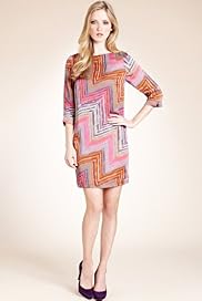 Autograph Zig Zag Striped Print Dress