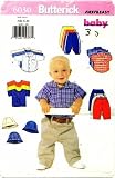 Butterick 6030 Sewing Pattern Infants Shirt T-Shirt Pants Hat Newborn - Medium