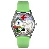Whimsical Watches Women's S1210009 Birdhouse Cat Black Leather Watch