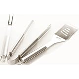 Professional BBQ Grill Tools - Set Includes Spatula, Tongs, and Fork - Premium Quality Stainless Steel - This Barbeque Utensil Kit Is the Perfect Accessory for a Weber Grill or Kitchen - Lifetime Guarantee