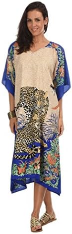 New Ladies Maxi Kaftan Kimono Leopard Print Long Dress Plus Size 18 20 22 25