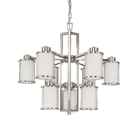 Nuvo Lighting 60 3809 Odeon 9-Light Two Tier Chandelier with Convertible Arms Up or Down... by Nuvo