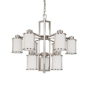 Nuvo Lighting 60 3809 Odeon 9-Light Two Tier Chandelier with Convertible Arms Up...