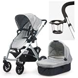 Uppababy 2010 Vista Stroller Mica Silver with a Cup Holder