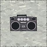 Boombox Embroidered Iron On Badge Applique Patch FD