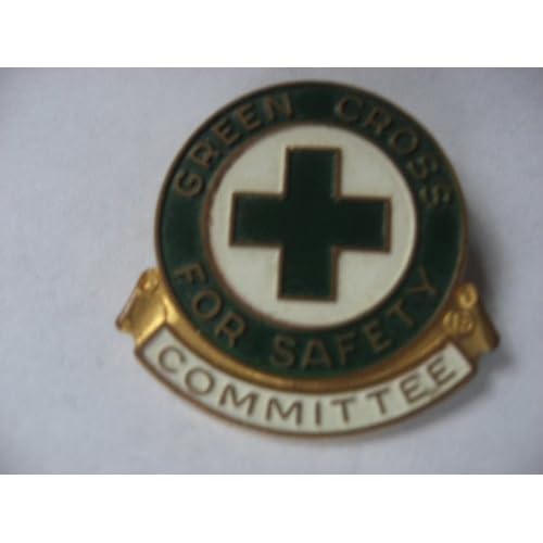 Green Cross for Safety Committee Pin
