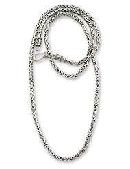 Sterling silver chain necklace, Borobudur Collection II - Artisan Crafted Sterling Silver Chain Necklace