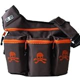 Diaper Dude Brown and Orange Messener Diaper Bag with Skull and Bones