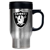 Oakland Raiders 16oz Stainless Steel Travel Mug (Primary Logo)