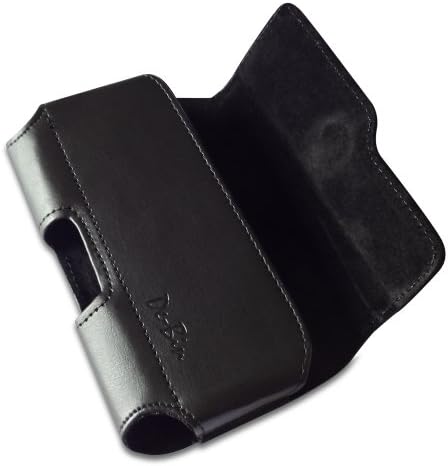 HTC One M9 Leather Case Belt Clip Holster Cover For HTC One M9 Phone - Secure Belt Loops Strong Magnetic Flip Closure (Perfit Fit , Also Fits The Phone with Another Protector Skin Armor Cover On)