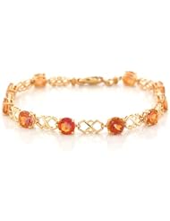 14k Yellow Gold Twilight Topaz Unique Cris Cross Design Bracelet
