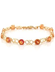 10k Yellow Gold Twilight Topaz Unique Cris Cross Design Bracelet