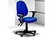 Vantage operator chair with height adjustable arms and blue upholstery, EACH