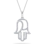 0.40 Carat Diamond Hamsa Hand Pendant